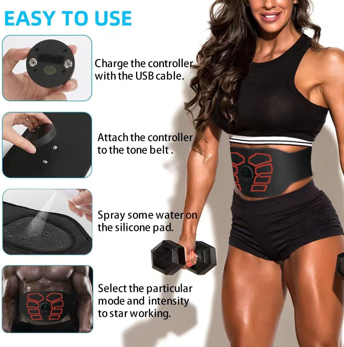 EMS Muscle Stimulator Abdominal Toning Belt V38197
