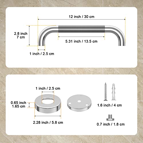 YuanDe 12 Inch Anti Slip Shower Grab Bar, Stainless Steel Chrome Finish A63151