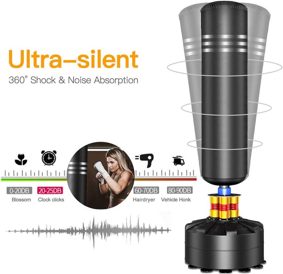 Heavy Punching Bag with Suction Cup Stand for Adults Kickboxing Training, 69" V47521