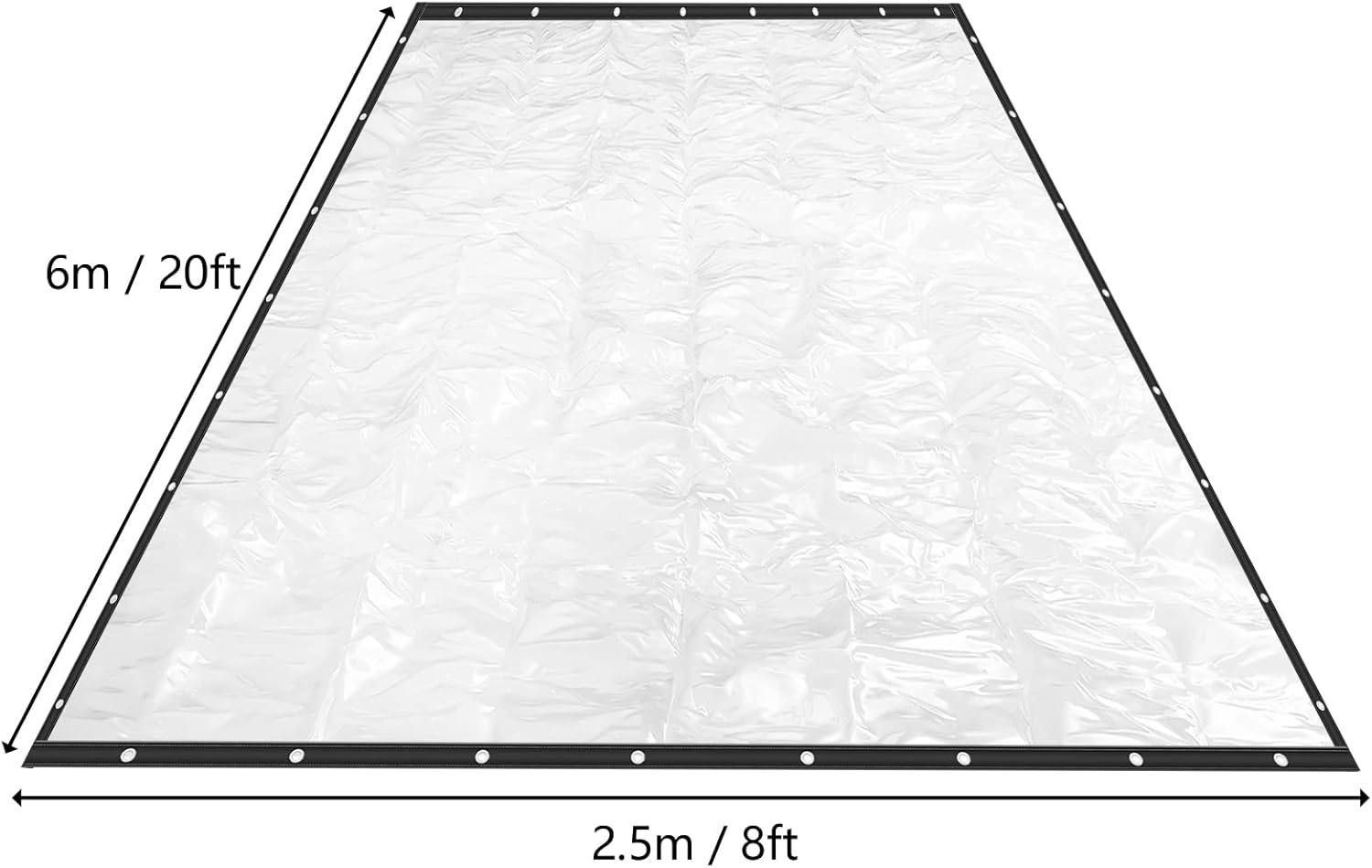 8×20FT Clear PVC Tarp Curtain Waterproof Heavy Duty Patio Enclosure J302