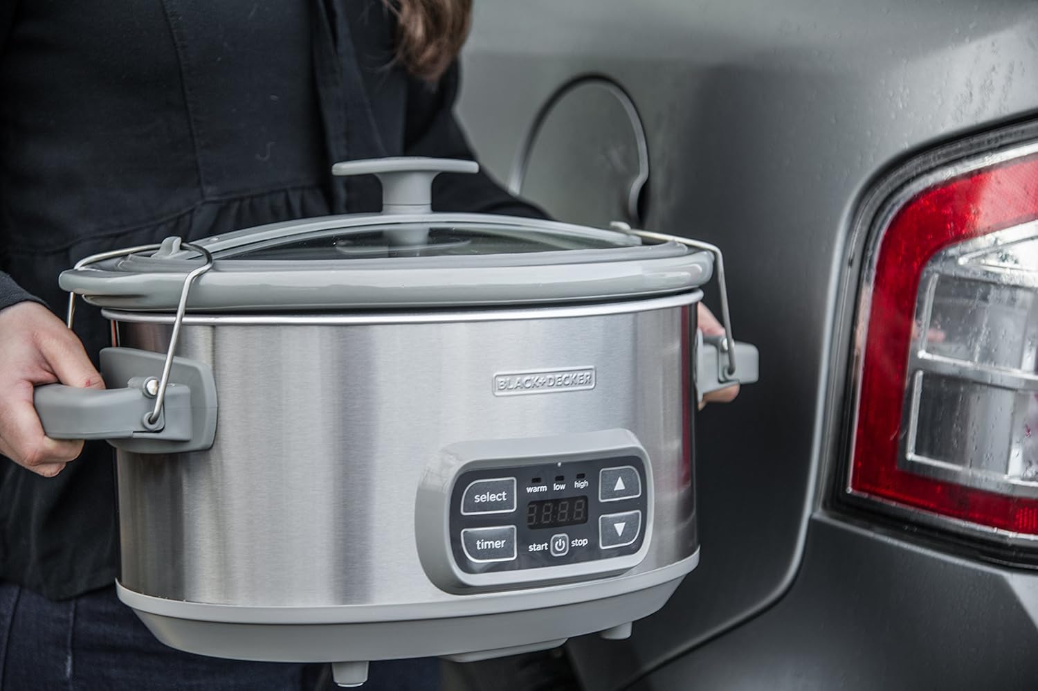 BLACK+DECKER SCD1007 7-Qt Locking Lid Digital Slow Cooker P298635