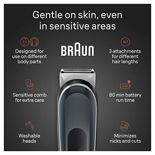 Braun Body Groomer Series 3 3340 for Men, SkinSecure Technology, Washable Q902952