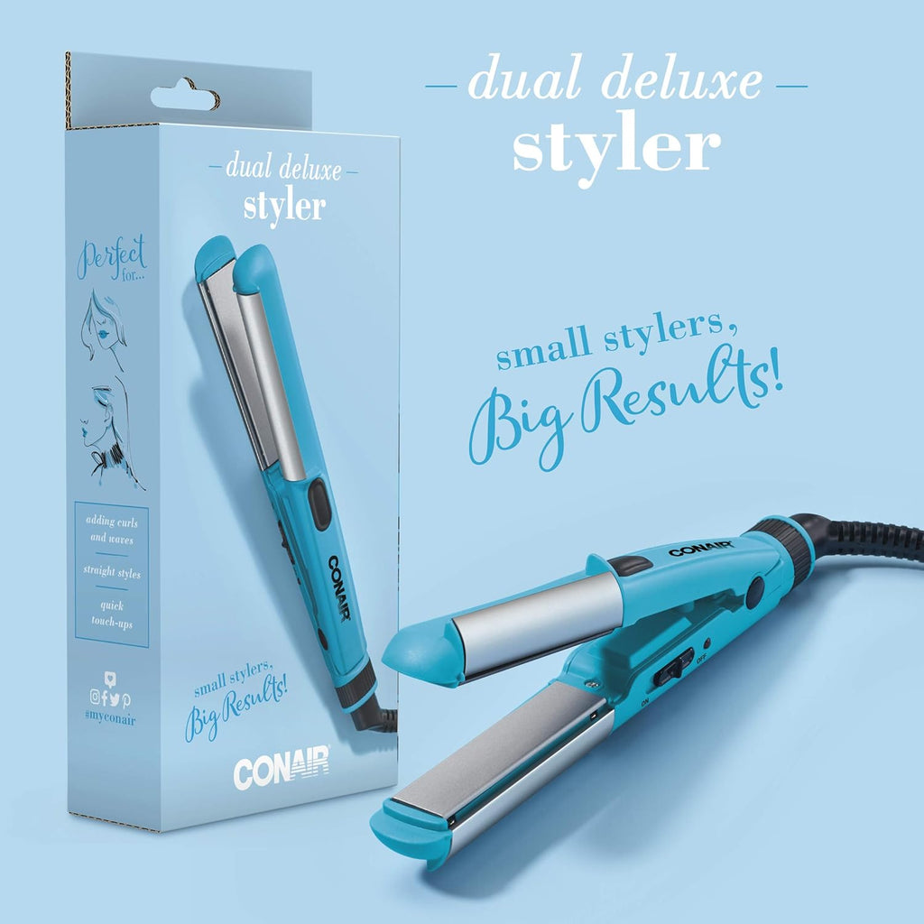 Conair Mini Dual Deluxe Styler for Curls, Waves & Straightening L148