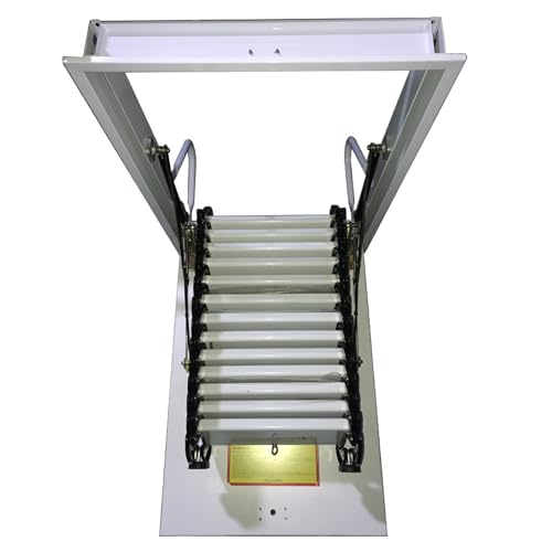 TECHTONGDA Attic Ladder 13 Steps Telescoping Pull Down Loft Stair E410891