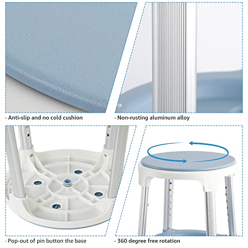 Swivel Shower Stool for Seniors, Adjustable Round Bath Seat, 350LB Capacity D3131