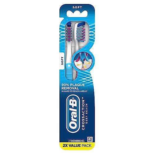 Oral-B CrossAction Deep Reach Manual Toothbrush Soft 2 Count R2825