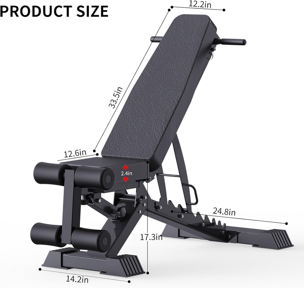 K KINGKANG Adjustable Weight Bench, 1100 LB Capacity, Foldable Flat/Incline/Decline for Home Gym G75575
