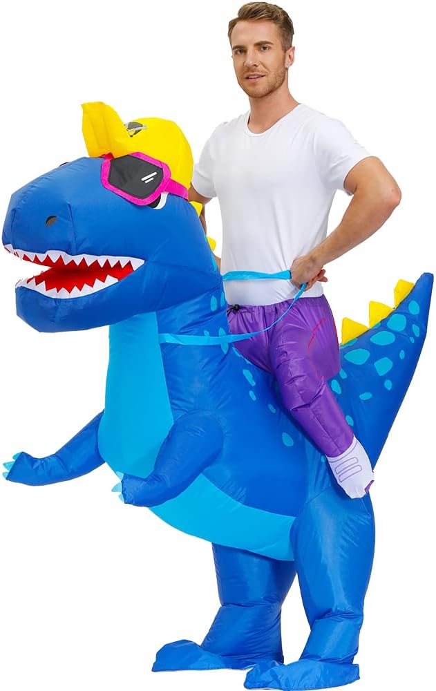 Inflatable Dinosaur Costume for Adults Halloween Funny Blow Up S952570
