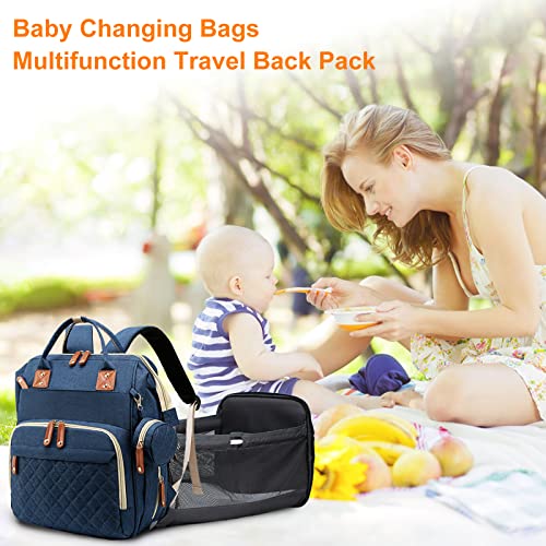 Waterproof 3-in-1 Diaper Bag Backpack with Changing Pad, Grey H8464