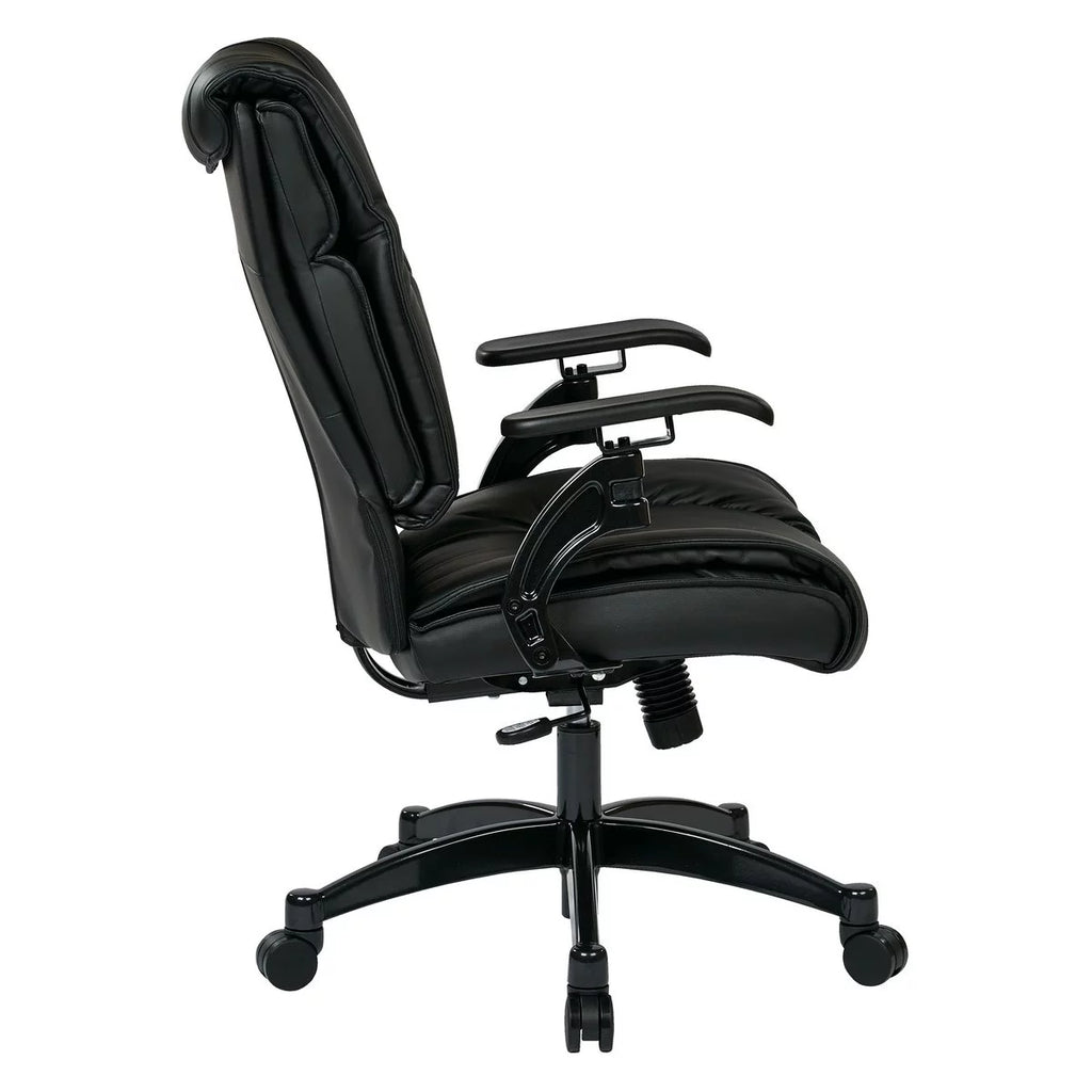 SPACE Seating Black Bonded Leather Conference Chair with Cantilever Arms G199