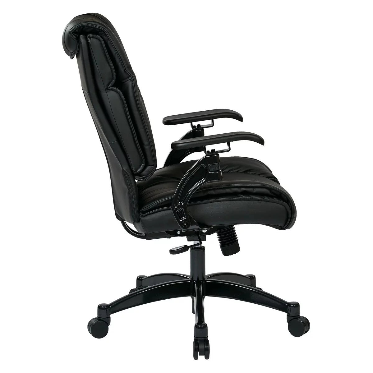 SPACE Seating Black Bonded Leather Conference Chair with Cantilever Arms G199