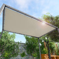 12' x 16' Waterproof Sun Shade Sail Straight Edge Outdoor Canopy Cover UV Block for Lawn Patio Backyard Garden Deck Pergola (Beige)