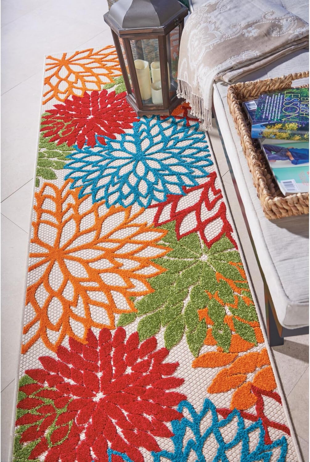 Nourison Aloha Indoor/Outdoor Green 2'3" x 8' Area Rug E2804