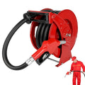 Fuel Hose Reel with Fueling Nozzle 1" x 33' Retractable Diesel Hose Reel Auto Rewind Spring Driven,300 PSI Industrial Heavy Duty Steel Construction Reels for Truck Farm Aircraft Ship Vehicle Tank