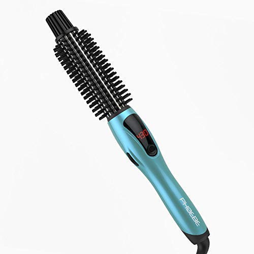 PHOEBE Curling Iron Brush, Dual Voltage 1 Inch Ceramic Tourmaline Ionic Hair Curler H346369