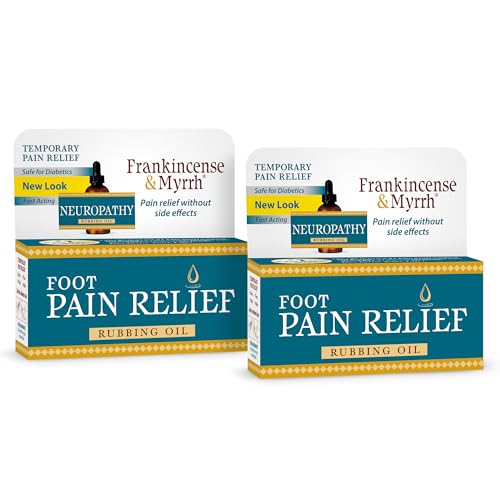FRANKINCENSE & MYRRH Foot Pain Relief Rubbing Oil, Nerve Pain Relief Rubbing Oil with Essential Oils, Maximum Strength Foot Pain Relief - 2 Pack