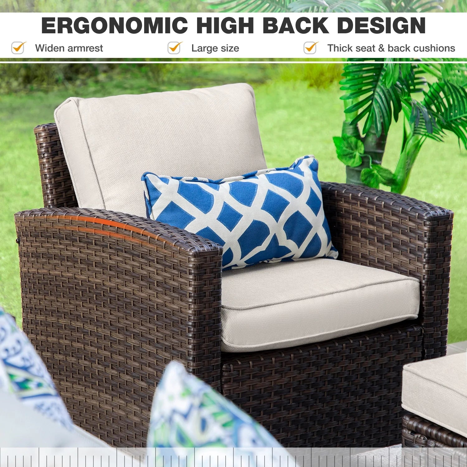 MF Studio 9-Seat Outdoor Patio Furniture Set with Fire Pit Table R340594