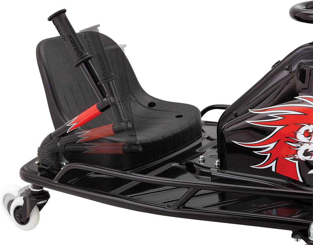 Razor Crazy Cart DLX 24V Electric Drifting Go Kart, Black/Red Y705447