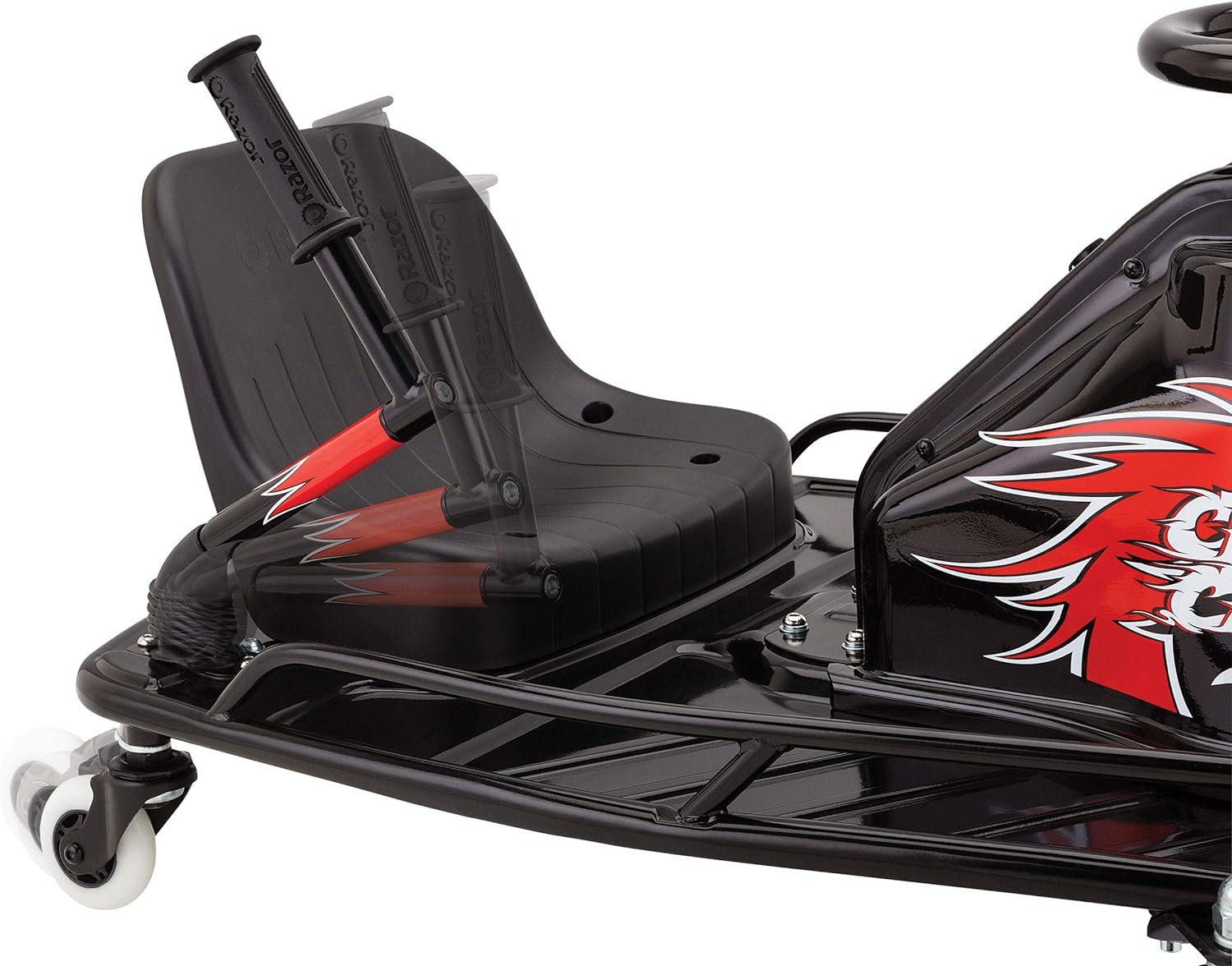 Razor Crazy Cart DLX 24V Electric Drifting Go Kart, Black/Red Y705447