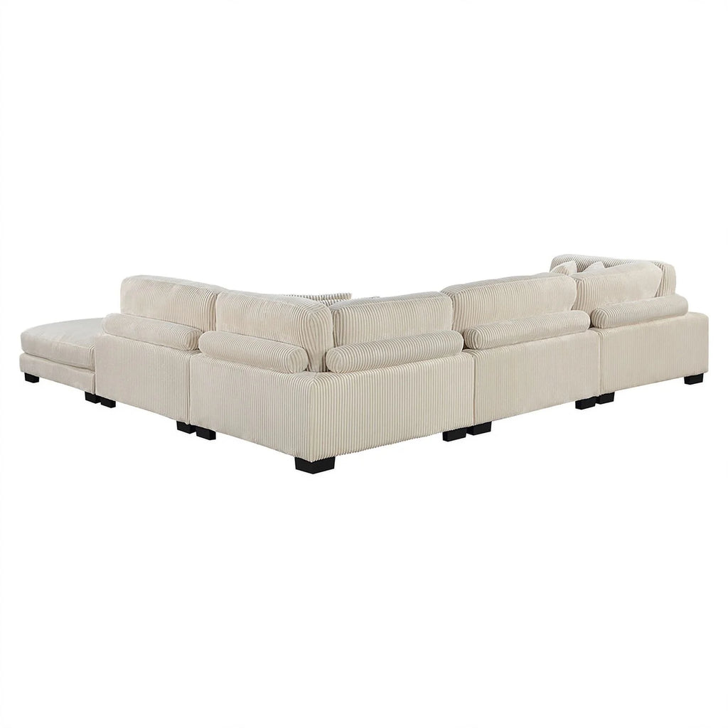 Lexicon Traverse 5-Piece Corduroy Modular Sectional in Beige N54212