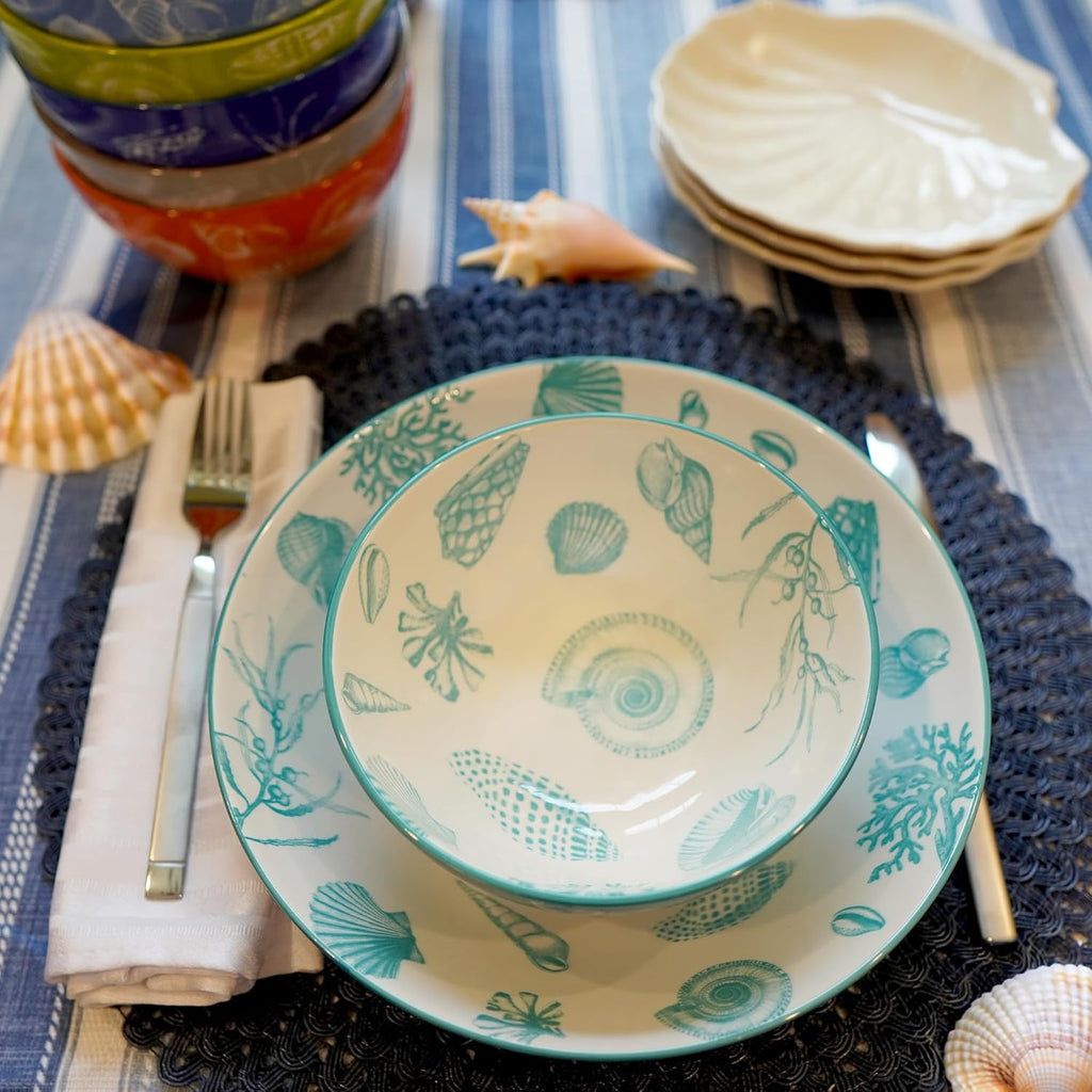 Certified International Seaside 9.25" Pasta Bowls, Set of 6, Multicolor B976