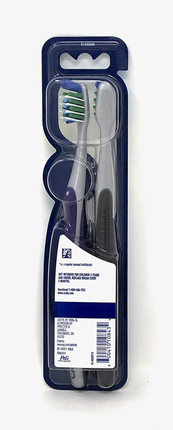Oral-B Max Clean Color Changing Indicator Manual Toothbrush, Medium, 2 Count O1447
