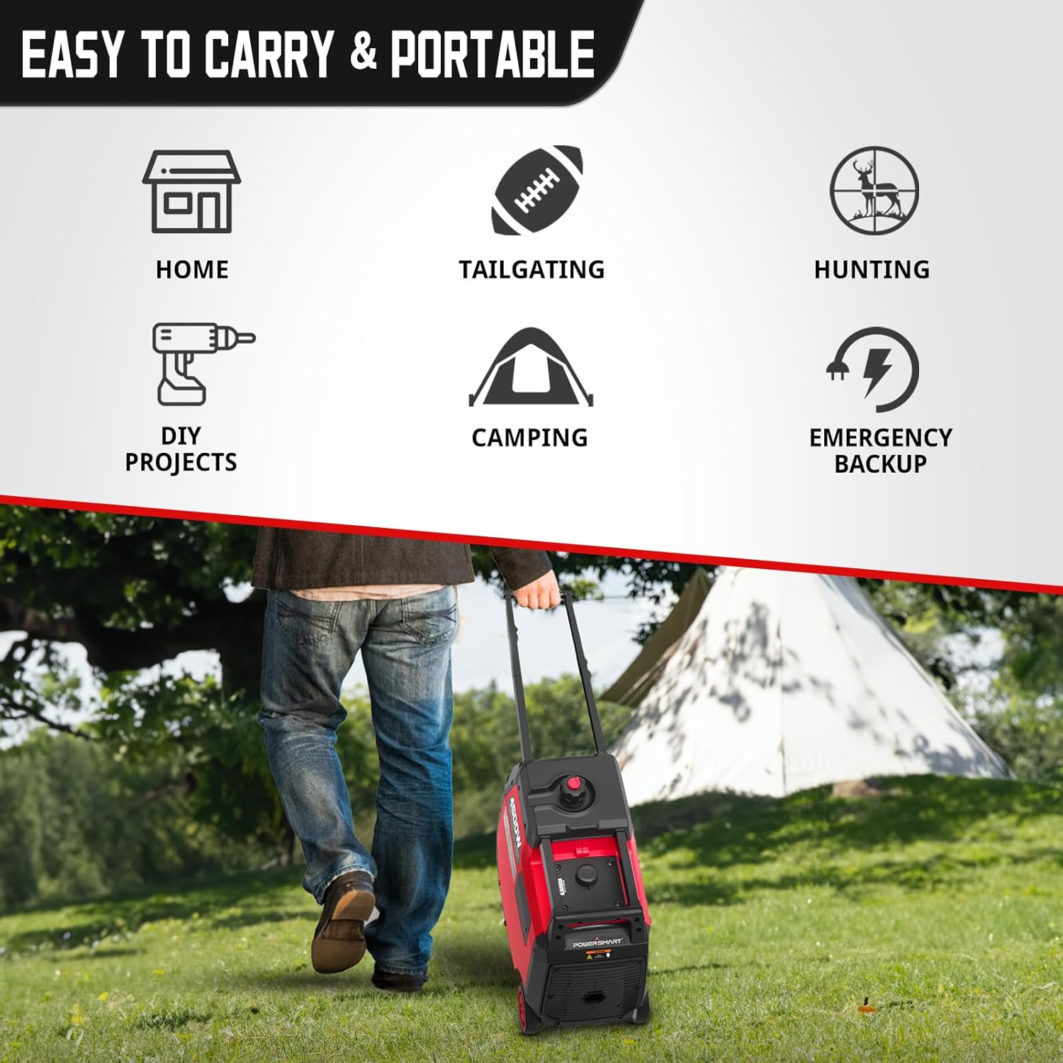 PowerSmart Super Quiet 4500-Watt Portable Inverter Generator with CO Sensor S7414