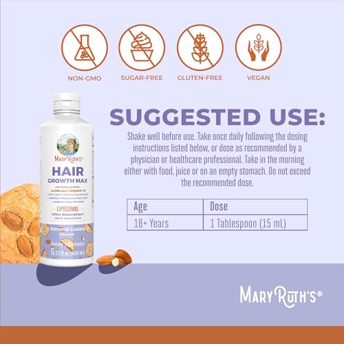 MaryRuth's Women's Hair Growth MAX Liposomal with Biotin & Pumpkin Seed Oil, 15.22 Fl Oz Y760
