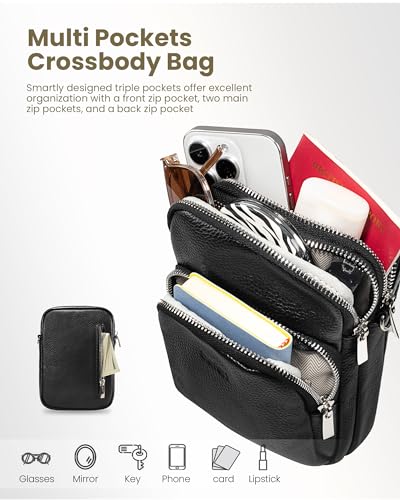 befen Small Genuine Leather Crossbody Bag for Women with RFID Blocking U20400