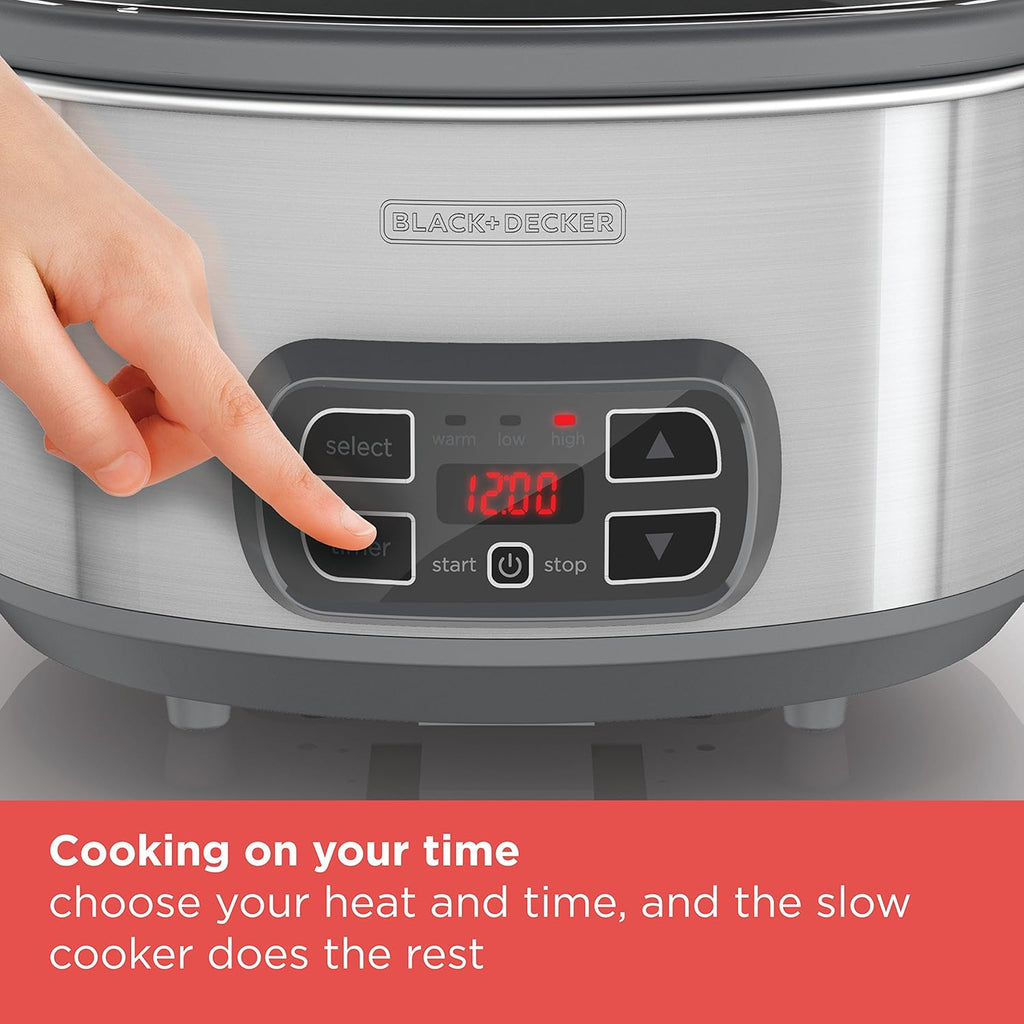 BLACK+DECKER SCD1007 7-Qt Locking Lid Digital Slow Cooker P298635