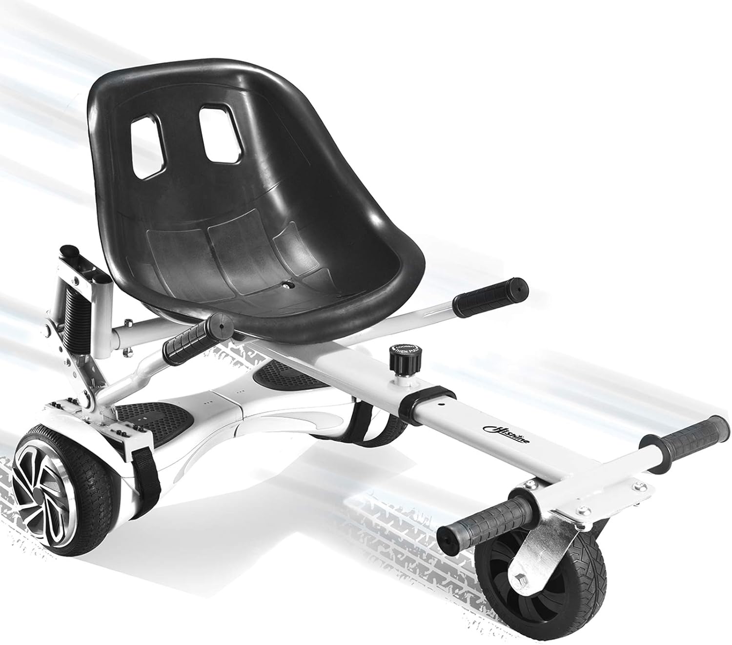 Hoverboard Seat Attachment, Go Kart for Adults & Kids, Off-Road Tires, Black X432