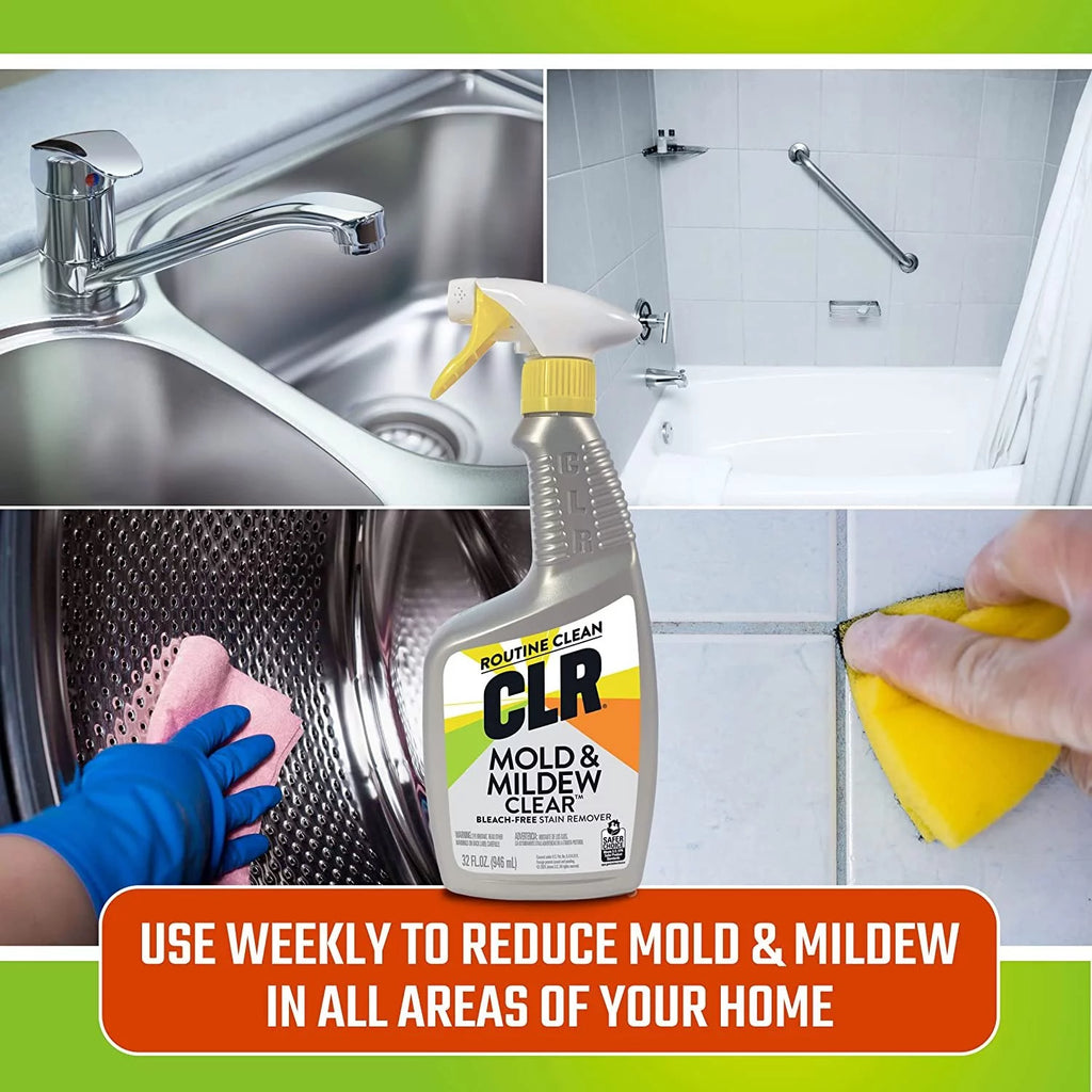 CLR Mold & Mildew Clear Bleach-Free Stain Remover Spray, 32oz, Pack of 4 A86060