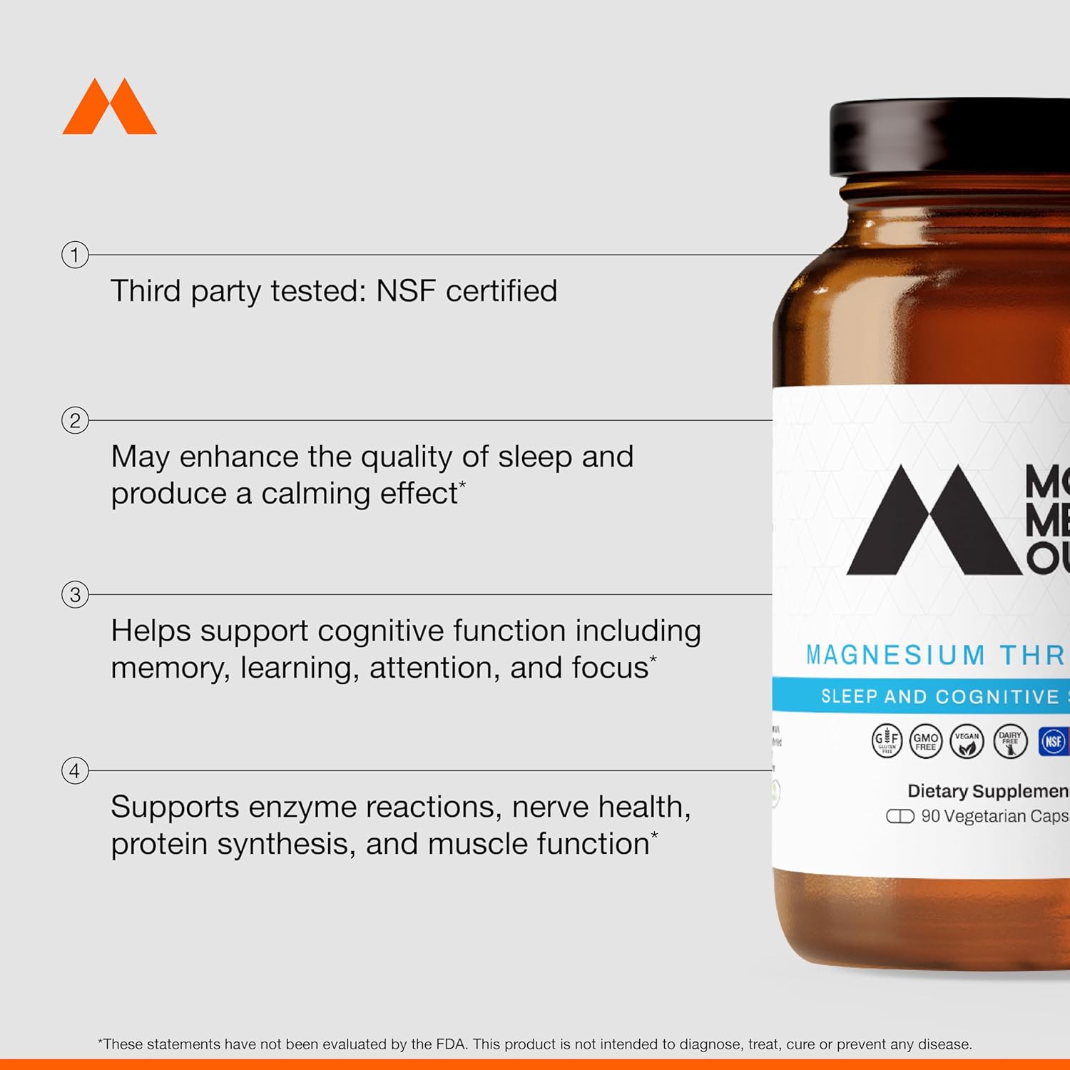 Momentous Magtein Magnesium L-Threonate 145mg Capsules, 30 Servings Q166585
