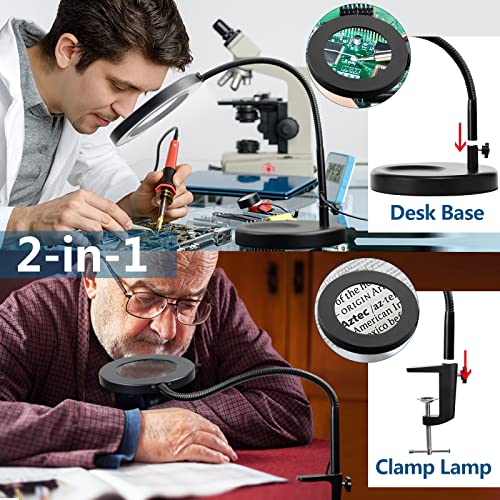 HITTI 10X Magnifying Glass with Light and Stand, White X34214