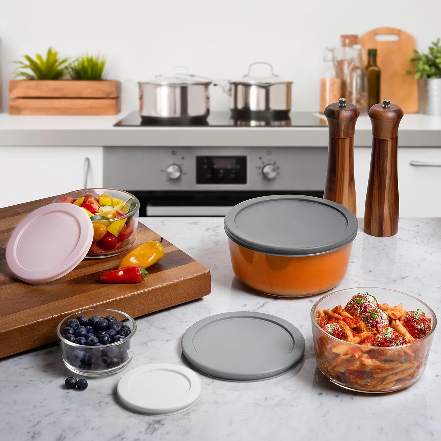 Razab 12 Pc Glass Food Storage Container Set with Lids Q481