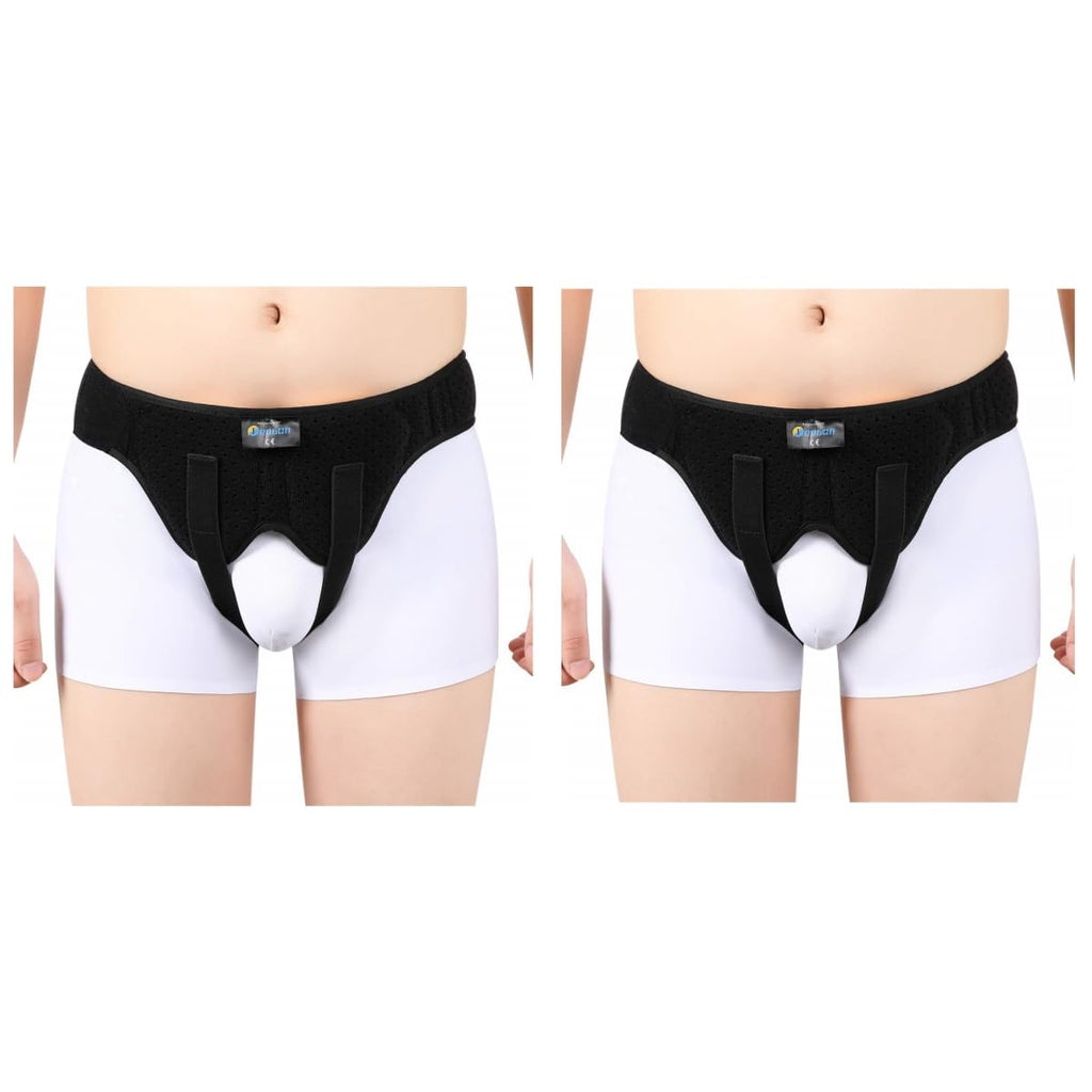 Tenbon Hernia Belt Truss for Men and Women Left or Right Side Supportive Groin Pain with Removable Compression Pads for Pre or Post-Surgical Scrotal, Femoral, Comfortable Adjustable Waist Strap Guard
