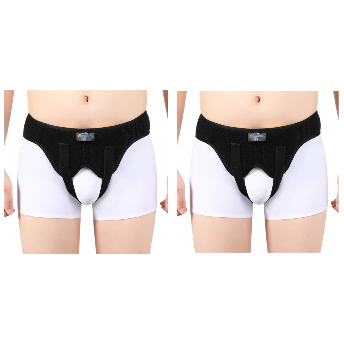 Tenbon Hernia Belt Truss for Men and Women Left or Right Side Supportive Groin Pain with Removable Compression Pads for Pre or Post-Surgical Scrotal, Femoral, Comfortable Adjustable Waist Strap Guard