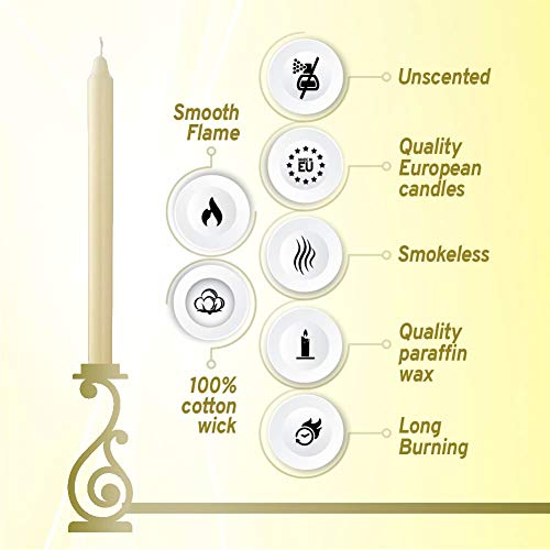BOLSIUS Ivory Candlesticks 11.5 Inch Unscented Dripless Bulk Pack 50 Count N953