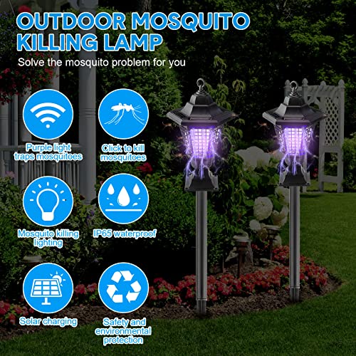 4 Pack Solar Bug Zapper Outdoor Waterproof Mosquito Repellent Trap J72263