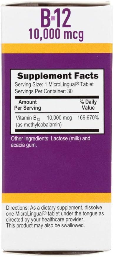 Superior Source No Shot Vitamin B12 Methylcobalamin 1000 mcg MicroLingual Tablets, 60 Count P857257