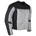 Vance Leather Mens Reflective Mesh & Textile Motorcycle Jacket w/CE Armor & Removable Liner