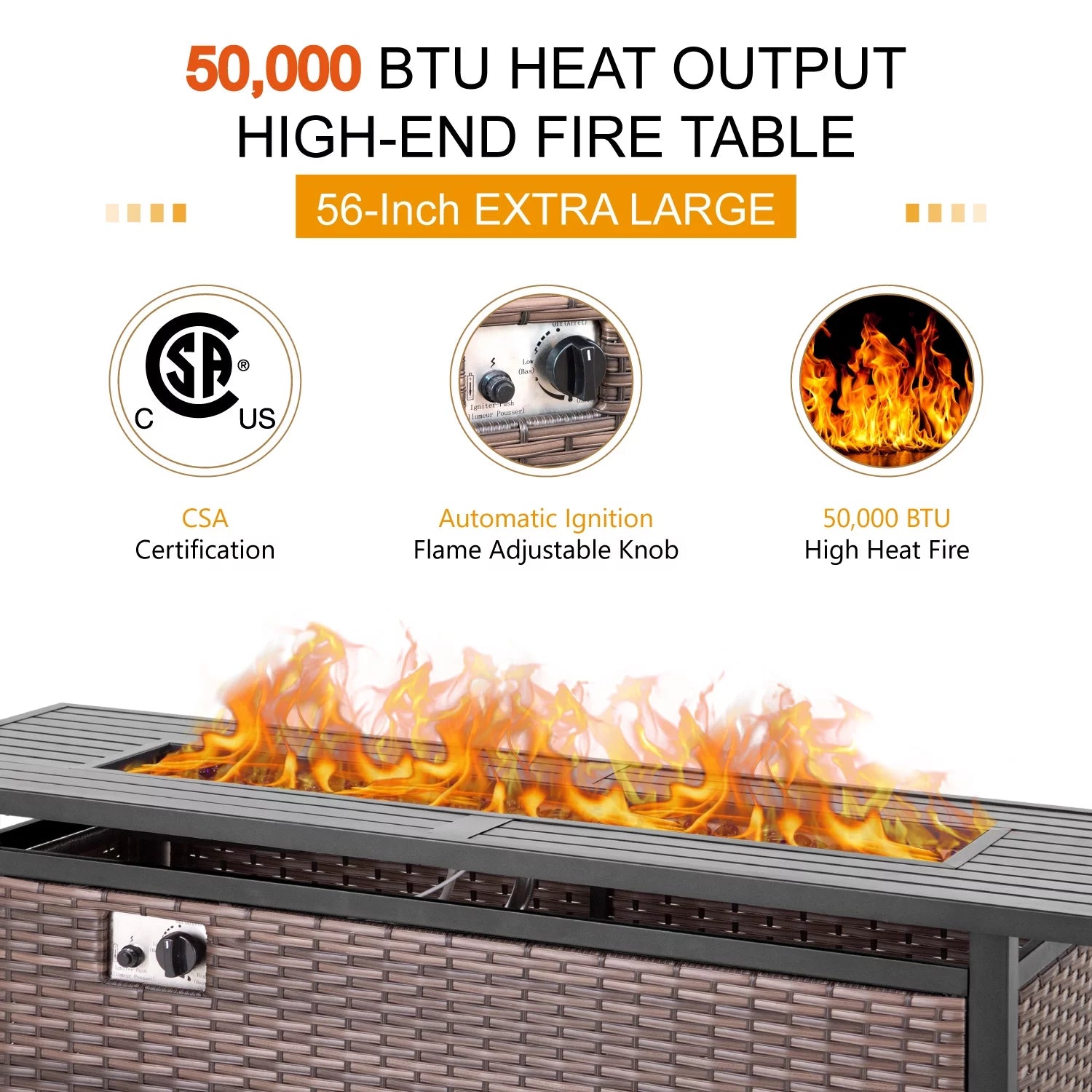 MF Studio 9-Seat Outdoor Patio Furniture Set with Fire Pit Table R340594