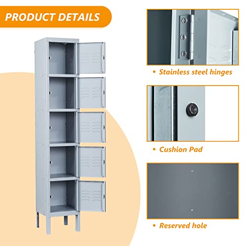 STANI Metal Locker with Lock, Tall Steel Storage Cabinet for Home, Gym, Office N537906
