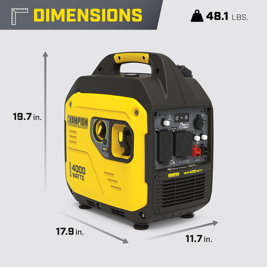 Champion Power Equipment 4000-Watt Portable Inverter Generator with CO Shield W8746