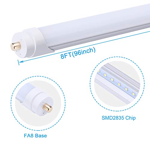 Single Pin T8 96" 8ft LED Tube 45W 5000K 4500LM Frosted 25-Pack K358