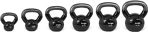 Yes4All Combo Kettlebells Vinyl Coated Weight Set for Strength Training X41982