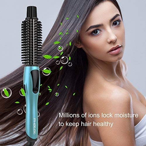 PHOEBE Curling Iron Brush, Dual Voltage 1 Inch Ceramic Tourmaline Ionic Hair Curler H346369