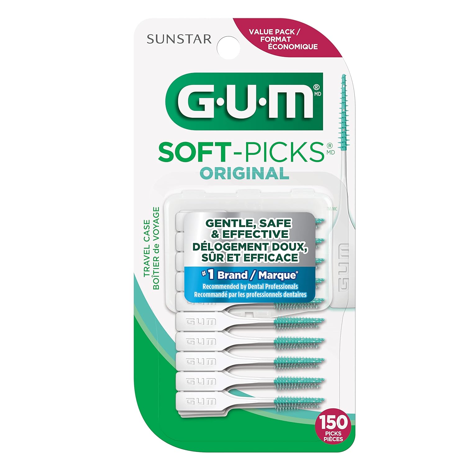 GUM Soft-Picks Original Dental Picks, Disposable Interdental Brushes, 150ct S3778