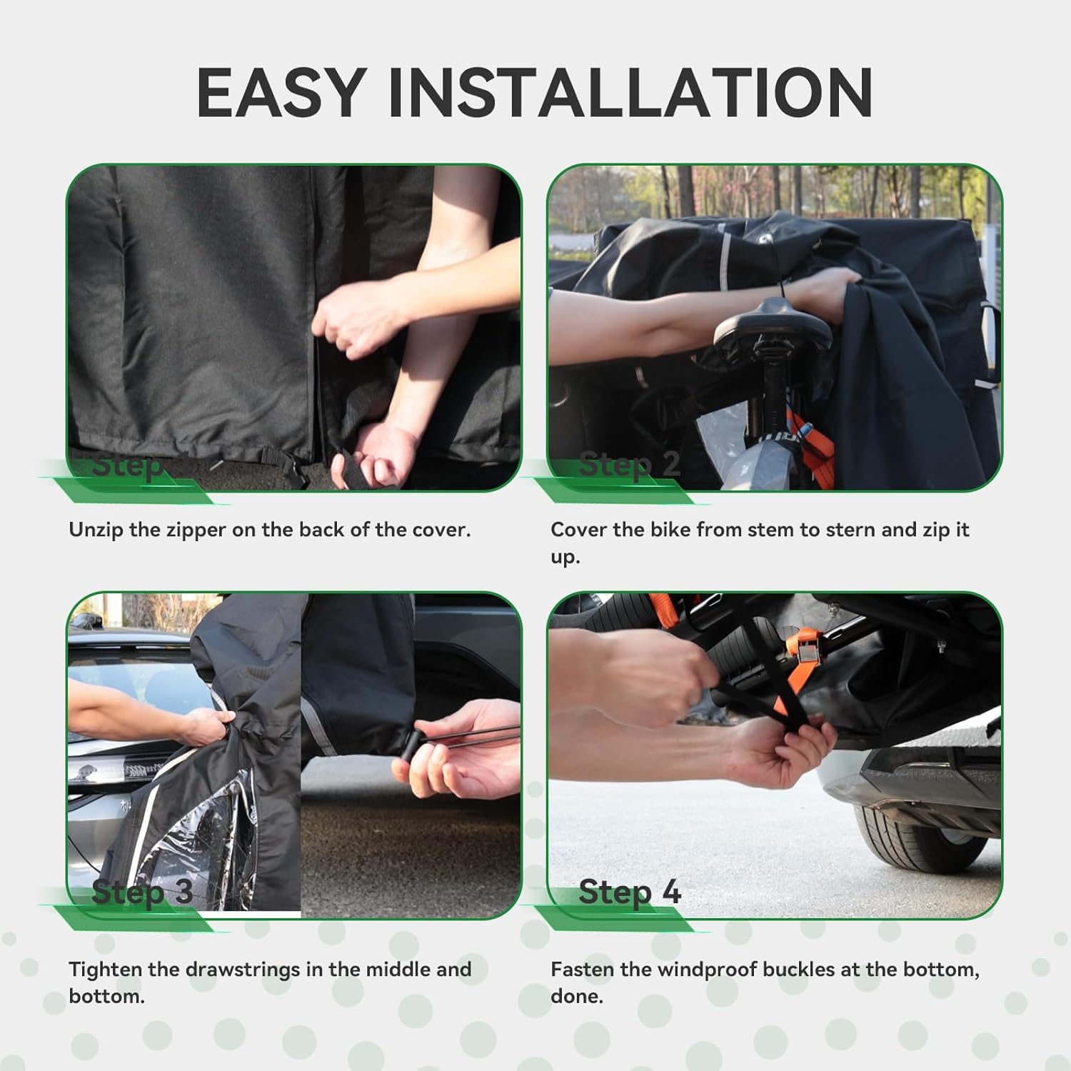 Bike Cover for 2 Bikes on Rear Rack, 600D Oxford Waterproof, with Bungee Cords (XL) D931895