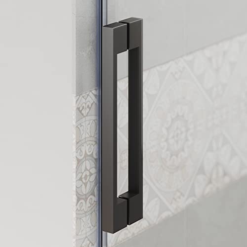 SUNNY SHOWER Frameless Sliding Tub Door 58.5-60" W x 62" H Matte Black V628174
